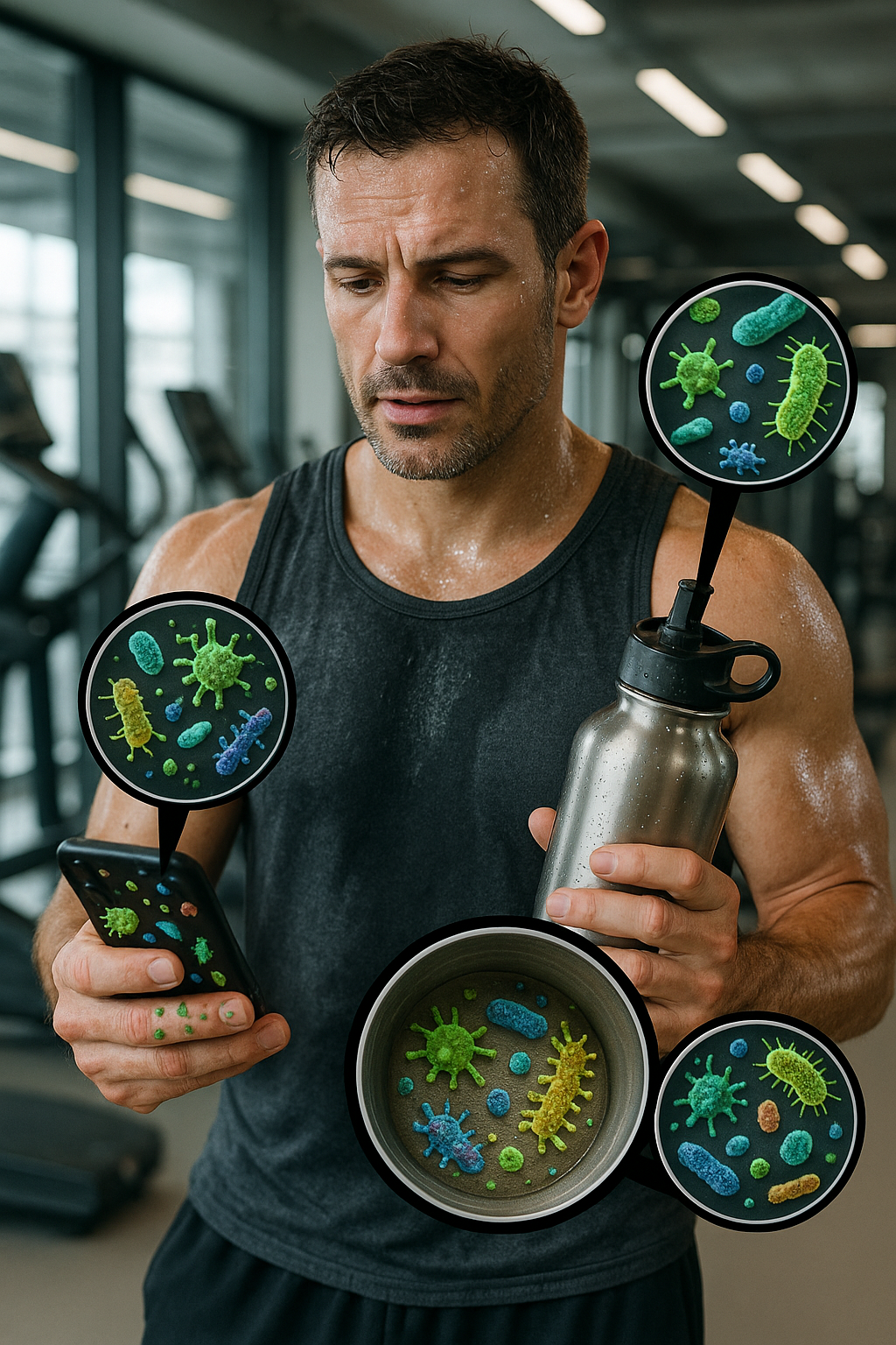 Gourde remplie de bactéries